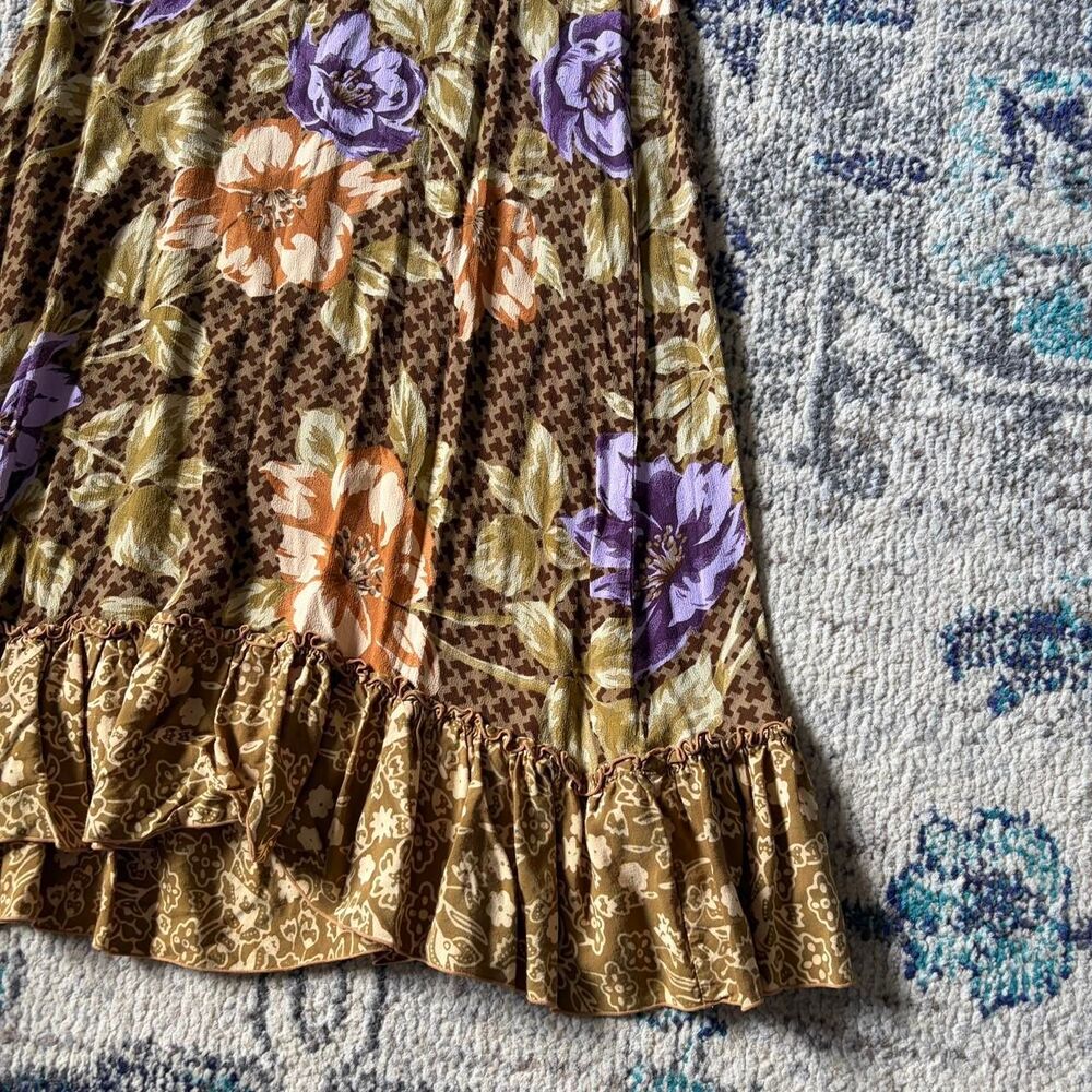 Globe-trotter Women's Brown and Cream Dress vintage 90s dress size small - Picture 3 of 6